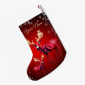 赤いトナカイ 名前 冬の休日 スモールクリスマスストッキング (裏面 (吊り時))