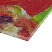 赤いトマトのガラスまな板 カッティングボード (角)