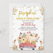 赤いトマトのトラック農場の誕生日招待状 招待状 (正面)