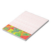 赤いトマトのバジルのハーブ水の色は赤い裏打ち ノートパッド (回転)