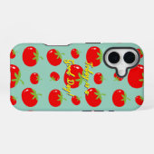 赤いトマト柄 iPhone 16ケース (裏面横)