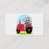 赤いトラクターに乗る漫画農家 名刺 (裏面)