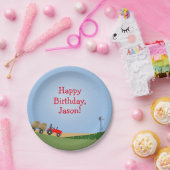 赤いトラクターのパーティーのプレート ペーパープレート (パーティー)