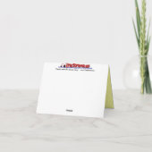 赤いトラクターのパーティーはノート感謝していしています サンキューカード (裏面)