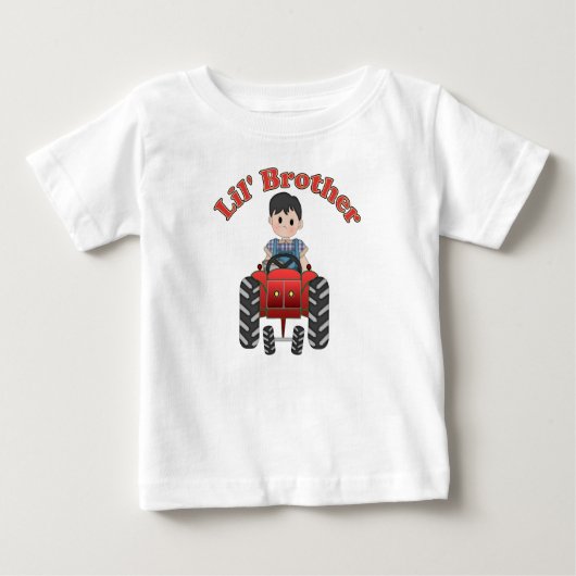 赤いトラクターの弟 ベビーTシャツ (正面)