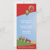 赤いトラクターの誕生日招待状 招待状 (裏面)