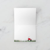 赤いトラクターはメッセージカード感謝していしています サンキューカード (内部)