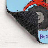 赤いトラクター漫画を運転する可愛い幸せな牛 マウスパッド (コーナー)