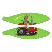 赤いトラクター漫画を運転する可愛い幸せな牛 ミニバスケットボール (パネル)