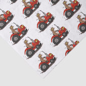 赤いトラクター漫画を運転する可愛い幸せな牛 薄葉紙 (詳細)