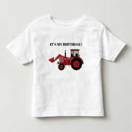 赤いトラクター お誕生日おめでとう 名入れ トドラーTシャツ