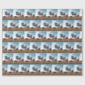 赤いトラク買タと納屋を備えたアメリカのビルボード ラッピングペーパー (フラット)