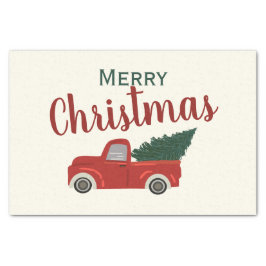 赤いトラックがクリスマスを祝う 薄葉紙