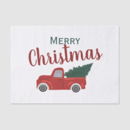 赤いトラックがクリスマスを祝う 薄葉紙