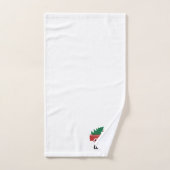 赤いトラックとパーソナライズされた木 バスタオルセット (ハンドタオル)