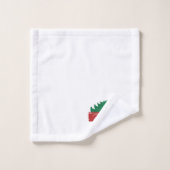 赤いトラックとパーソナライズされた木 バスタオルセット (ウォッシュタオル)