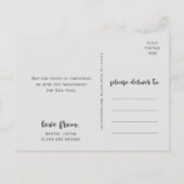 赤いトラックと木のクリスマスフォト シーズンポストカード (裏面)