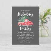 赤いトラックと木 |グレイ・ホリデー・パーティー 招待状 (スタンド正面)