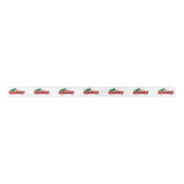 赤いトラックと木 サテンリボン (正面)