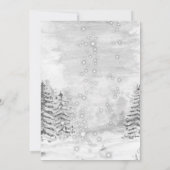 赤いトラックと松の木 雪の森 クリスマス 招待状 (裏面)