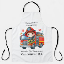 赤いトラックに乗って喜ぶ若い消防士