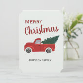 赤いトラックのクリスマスツリーカード カード (スタンド正面)