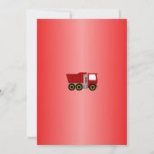 赤いトラックのデザインの男の子の誕生日パーティー 招待状 (裏面)