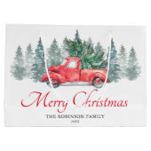 赤いトラックのメリークリスマス ラージペーパーバッグ (裏面)