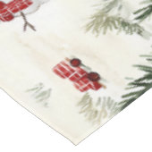 赤いトラック、ギフトと雪だるま大 テーブルクロス (アングル)