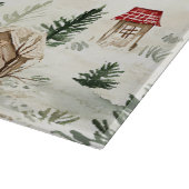 赤いトラック(ギフトと雪だるま) カッティングボード (角)