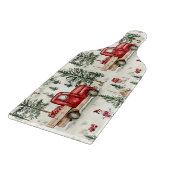 赤いトラック(ギフトと雪だるま) カッティングボード (角)