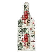 赤いトラック(ギフトと雪だるま) カッティングボード (正面)