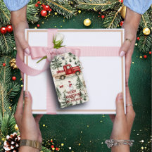 赤いトラック(ギフトと雪だるま)