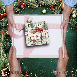 赤いトラック(ギフトと雪だるま) フェイバータグ