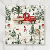 赤いトラック(ギフトと雪だるま) フェイバータグ (裏面)