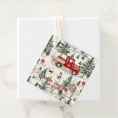 赤いトラック(ギフトと雪だるま) フェイバータグ (インサイチュ)