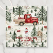 赤いトラック(ギフトと雪だるま) フェイバータグ (正面)