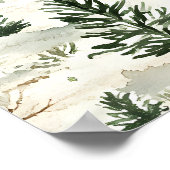 赤いトラック(ギフトと雪だるま) ポスター (角)