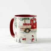 赤いトラック(ギフトと雪だるま) マグカップ (正面左)