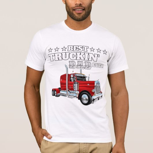 赤いトラック、最高のパパ Tシャツ (正面)