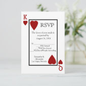 赤いトランプのマッチングRSVP 出欠カード (スタンド正面)