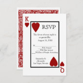 赤いトランプのマッチングRSVP 出欠カード (正面/裏面)