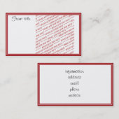 赤いトリミングテンプレート – 写真の追加 名刺 (正面/裏面)