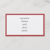 赤いトリミングテンプレート – 写真の追加 名刺 (裏面)