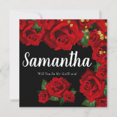 赤いトルコバラは私のガールフレンドになるカード サンキューカード (正面)