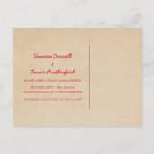 赤いトレンディーストライプのポストカードを保存 案内ポストカード (裏面)