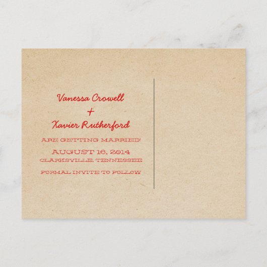 赤いトレンディーストライプのポストカードを保存 案内ポストカード (裏面)