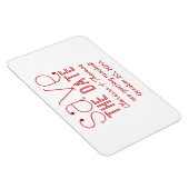 赤いトレンディータイポグラフィ日付マグネットの保存 マグネット (右側)