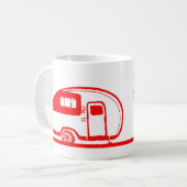 赤いトレーラーおよび木のマグ11oz コーヒーマグカップ (正面左)