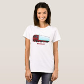 赤いトレーラー・トラックのイラスト Tシャツ (正面フル)
